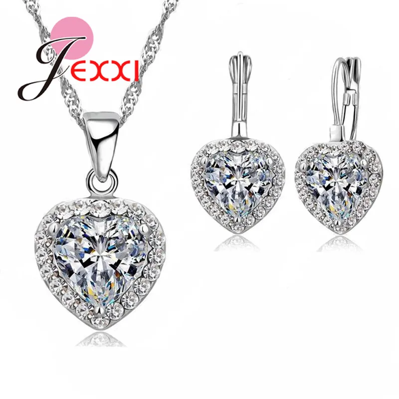 New Arrival Gift Trendy Love Heart Pendant 925 Sterling Silver Fine Jewelry Cubic Zircon Necklace Earring For Women Wedding Set
New Arrival Gift Trendy Love Heart Pendant 925 Sterling Silver Fine Jewelry Cubic Zircon Necklace Earring For Women Wedding Set