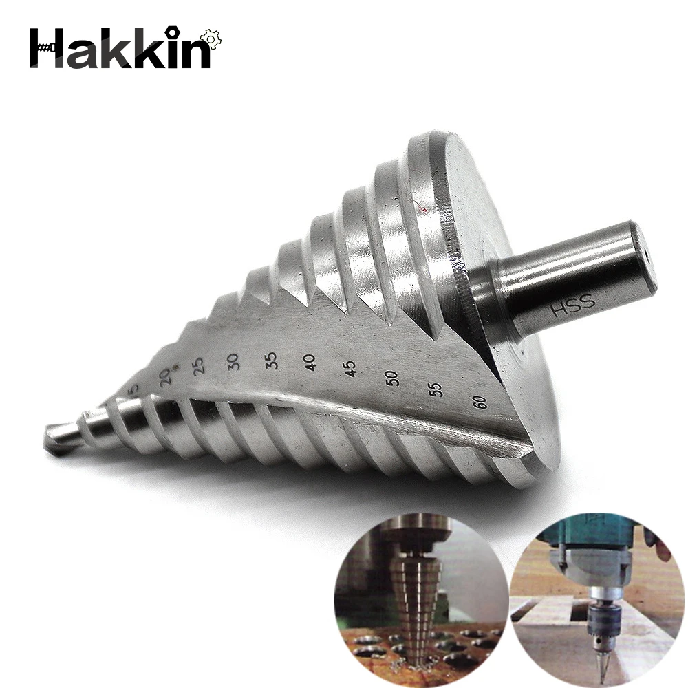 Hakkin 6-60MM HSS Step Drill Bit Hole Cutter Cutting Round Shank Straight Flute Step Drill Rotary Tool Driling Drill Hand Tool
Hakkin 6-60MM HSS Step Drill Bit Hole Cutter Cutting Round Shank Straight Flute Step Drill Rotary Tool Driling Drill Hand Tool