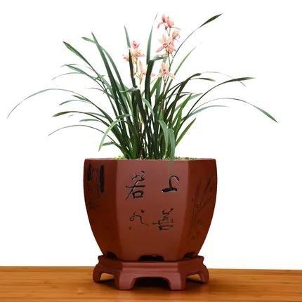 Purple Sand Classical Flower Pot Ceramic Orchid Bonsai Pot Simple Personality Fleshy Green Plant ZiSha Flower Pot With Tray
Purple Sand Classical Flower Pot Ceramic Orchid Bonsai Pot Simple Personality Fleshy Green Plant ZiSha Flower Pot With Tray
