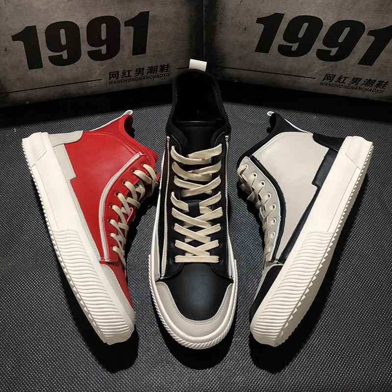 Hot Sale Autumn Male Retro Sneakers Lace-up Flats shoes Hip hop black white Men Casual Shoes High Top leather Shoes VV-79
Hot Sale Autumn Male Retro Sneakers Lace-up Flats shoes Hip hop black white Men Casual Shoes High Top leather Shoes VV-79