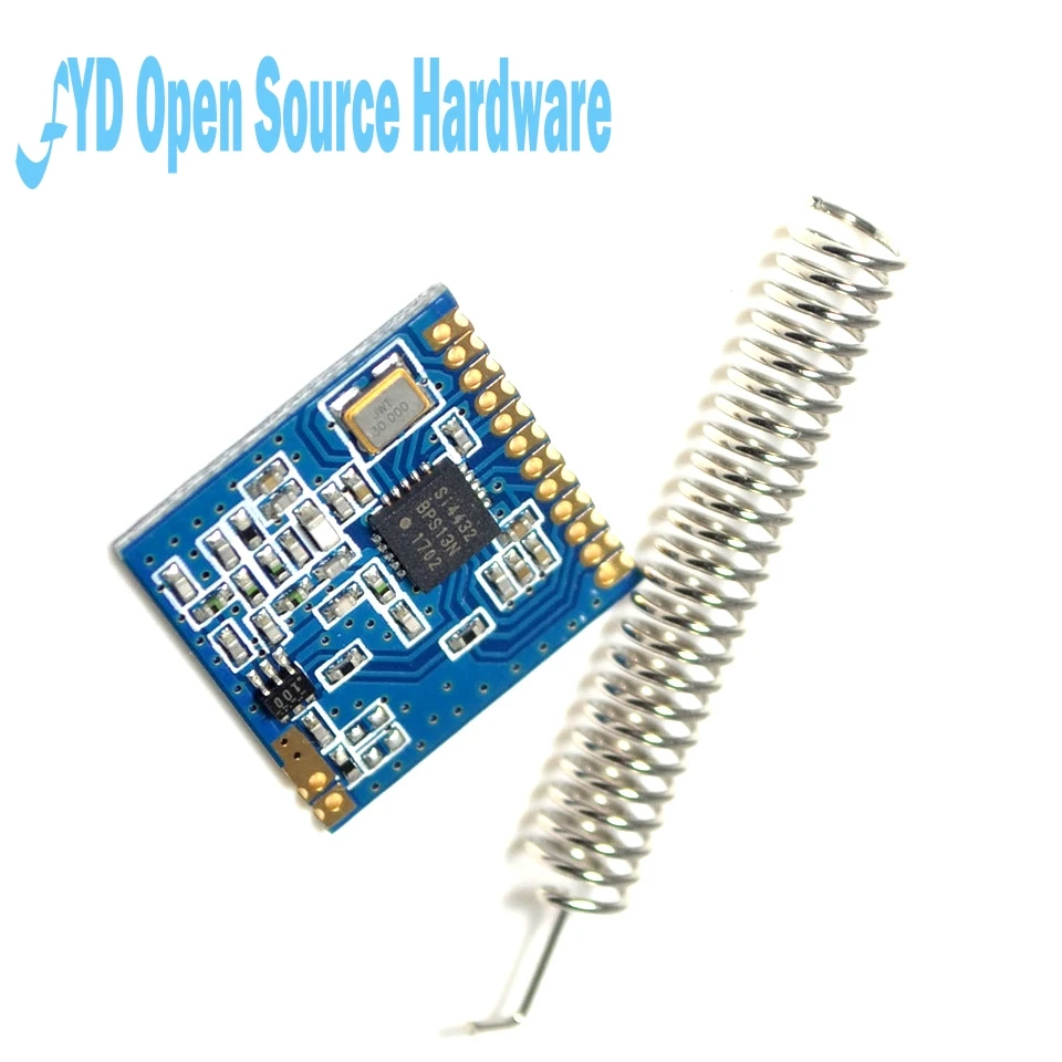 10 Set Mini SI4432 Remote Wireless Transceiver Communication Module 240MHZ-930MHZ + Spring Antenna, Distance 1000m
10 Set Mini SI4432 Remote Wireless Transceiver Communication Module 240MHZ-930MHZ + Spring Antenna, Distance 1000m