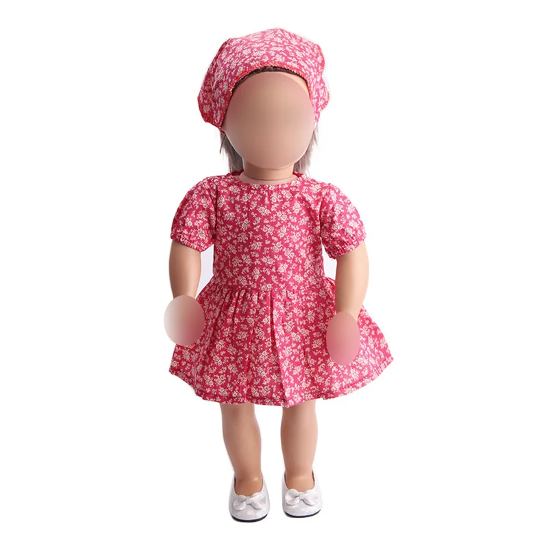 18 inch Girls doll dress Red print dress + headscarf Baby toys fit 43 cm baby accessories c33
18 inch Girls doll dress Red print dress + headscarf Baby toys fit 43 cm baby accessories c33