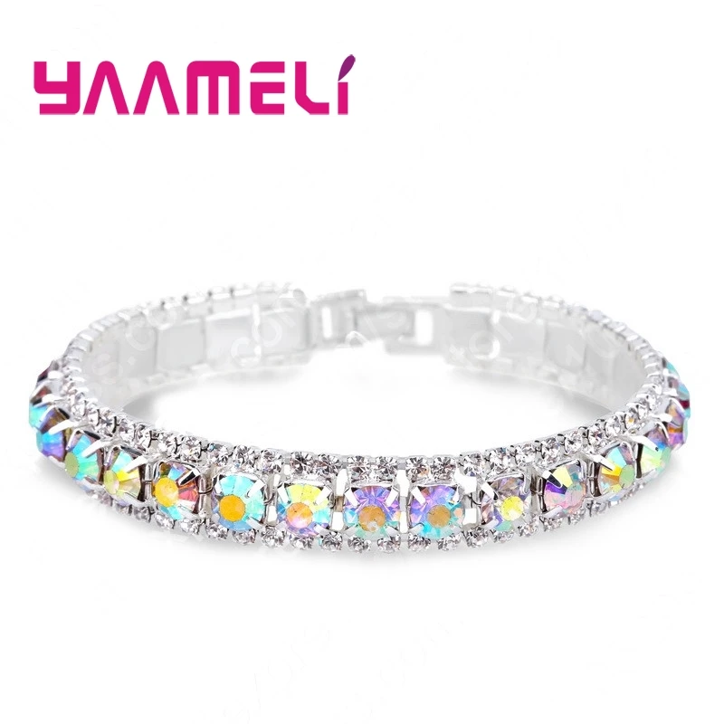 Top Sale 925 Sterling Silver Bracelets Full AAA Zircon Austrian Crystal Femme Women Link Chain Jewelry Bangles 14 Colors
Top Sale 925 Sterling Silver Bracelets Full AAA Zircon Austrian Crystal Femme Women Link Chain Jewelry Bangles 14 Colors