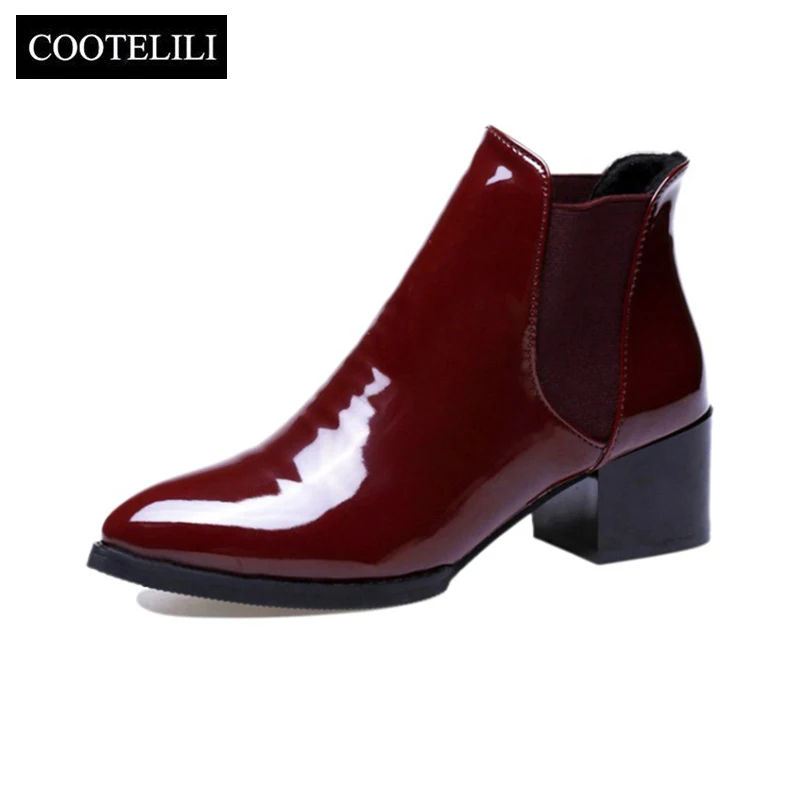 COOTELILI Comfortable 5cm High Heels Ankle Boots For Women Pointed Toe Warm Autumn Winter Shoes Women Pumps Red Black 35-39
COOTELILI Comfortable 5cm High Heels Ankle Boots For Women Pointed Toe Warm Autumn Winter Shoes Women Pumps Red Black 35-39