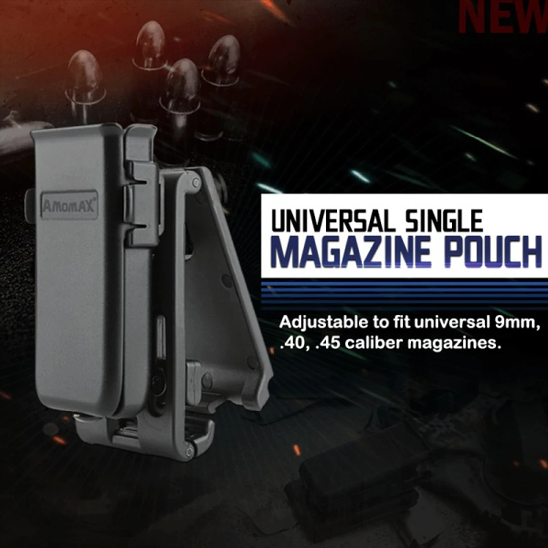 Amomax Tactical Single Magazine Pouch For Universal 9mm .40 .45 Caliber Or Double Stack - Black | Игрушки и хобби