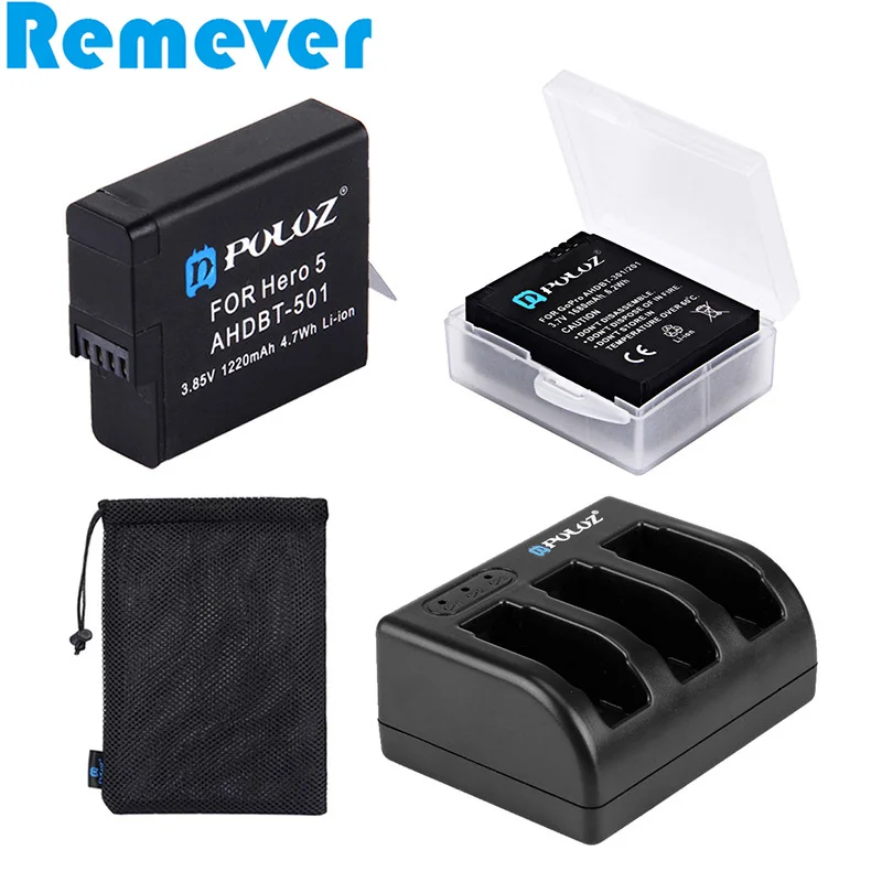 4 in 1 Charger Kits/ 1PCS 3 Channel Charger+1PCS 1220mAH Battery Kits Accessories for Gopro Hero 5/6 Action Cameras
4 in 1 Charger Kits/ 1PCS 3 Channel Charger+1PCS 1220mAH Battery Kits Accessories for Gopro Hero 5/6 Action Cameras