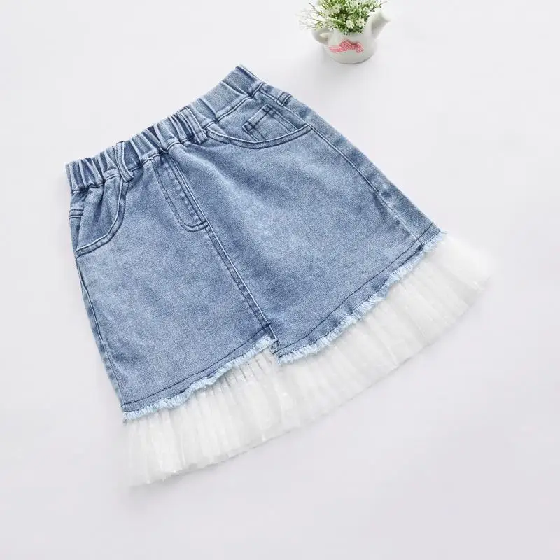 Модные джинсовые юбки для девочек летние детские юбки-пачки 2019 Брендовая детская