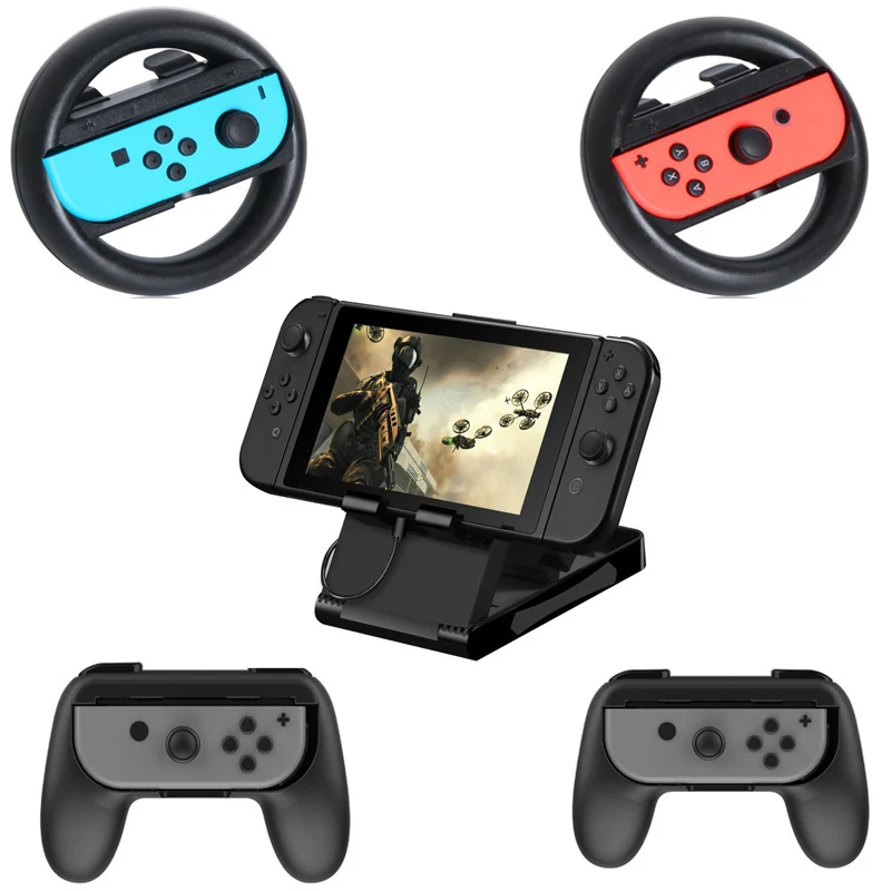 6 шт., комплект аксессуаров для консоли Nintendo Switch, рулевое колесо, держатель кронштейна Playstand для контроллеров консоли Nintendo Switch
6 шт., комплект аксессуаров для консоли Nintendo Switch, рулевое колесо, держатель кронштейна Playstand для контроллеров консоли Nintendo Switch