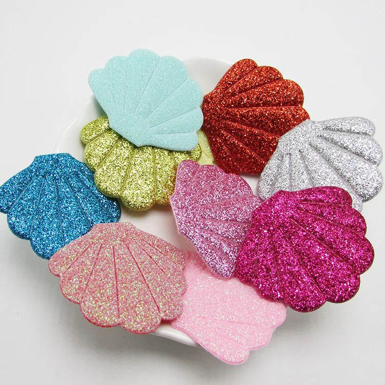 60pcs/lot 4.5*3.8cm Glitter Shell Shape Padded appliques for headwear decoration handmade hair accessories
60pcs/lot 4.5*3.8cm Glitter Shell Shape Padded appliques for headwear decoration handmade hair accessories