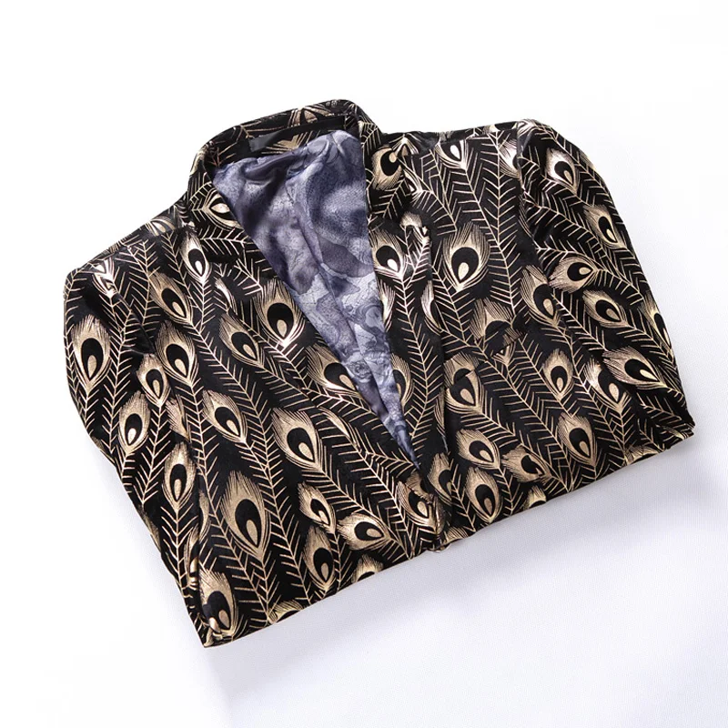 Loldeal Men's Dress Floral Suit Notched Lapel Slim Fit Stylish Blazer