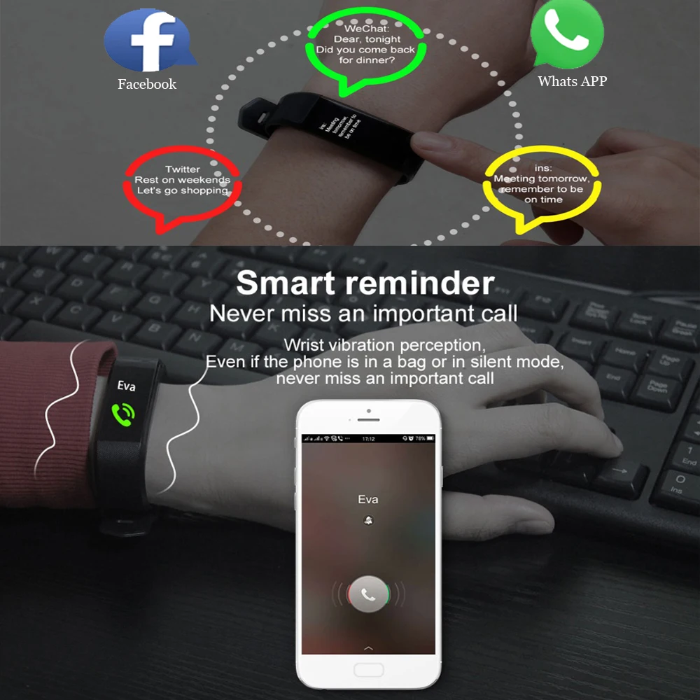 GEJIAN Smart WristBand Bracelet Fitness Heart Rate Blood Pressure Pedometer Sport WristBand SmartWatch Men Women For Android IOS
GEJIAN Smart WristBand Bracelet Fitness Heart Rate Blood Pressure Pedometer Sport WristBand SmartWatch Men Women For Android IOS