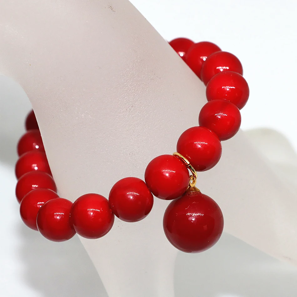 Charm red imitation coral round beads 10mm unique design bracelet for women high grade jewelry 7.5inch B1707
Charm red imitation coral round beads 10mm unique design bracelet for women high grade jewelry 7.5inch B1707