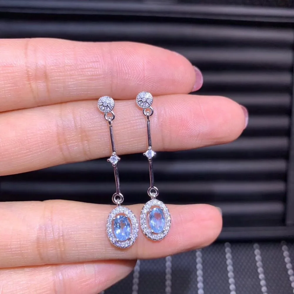New Arrival White zircon and nature aquamrine Silver Jewelry Women Drop Shaped Long Earring with 925 logo
New Arrival White zircon and nature aquamrine Silver Jewelry Women Drop Shaped Long Earring with 925 logo