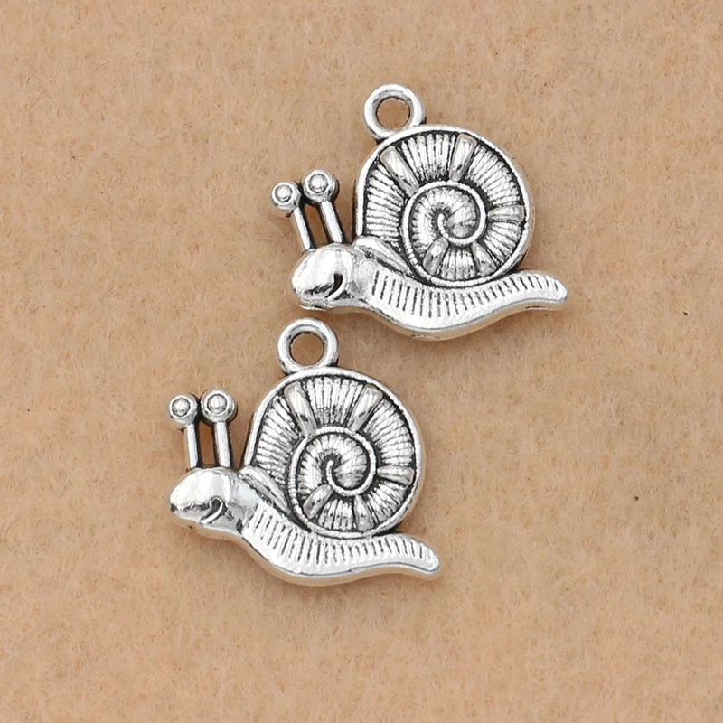 10pcs Snail Charm Pendant for Bracelet Necklace Antique Silver Plated Jewelry DIY Making Accessories 16x18mm
10pcs Snail Charm Pendant for Bracelet Necklace Antique Silver Plated Jewelry DIY Making Accessories 16x18mm