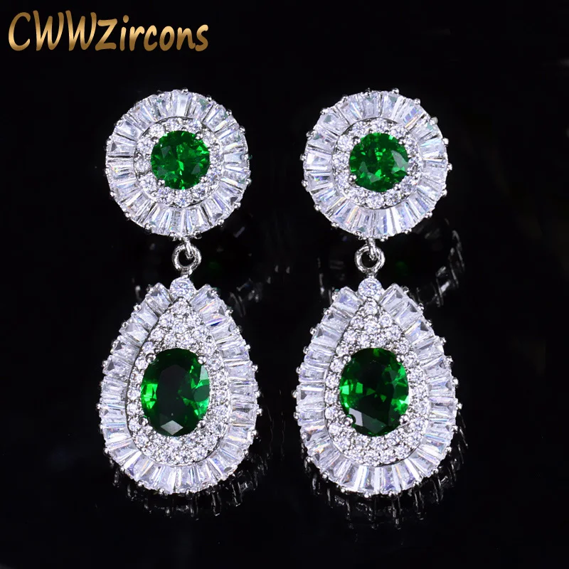 CWWZircons Top Quality Silver Color Wedding Evening Party Jewelry Long Dangle Drop Big CZ Green Crystal Earrings for Women CZ264
CWWZircons Top Quality Silver Color Wedding Evening Party Jewelry Long Dangle Drop Big CZ Green Crystal Earrings for Women CZ264