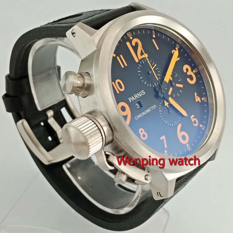 50mm Parnis Chronograph Watch 0S10 Quartz Wrist Watch Russian Mili-tary Style W57
50mm Parnis Chronograph Watch 0S10 Quartz Wrist Watch Russian Mili-tary Style W57