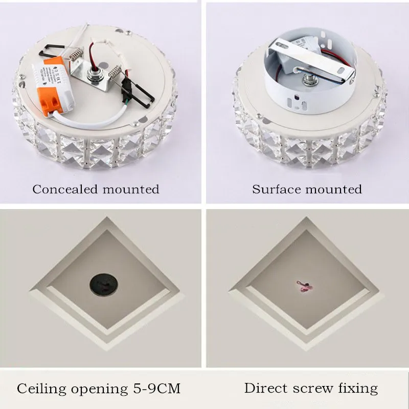 6W/12W Modern Metal Crystal Ceiling Light Lamp For Hallway Dinning Room Flush Mounted Glass Lampshade Round Aisle Veranda Light
6W/12W Modern Metal Crystal Ceiling Light Lamp For Hallway Dinning Room Flush Mounted Glass Lampshade Round Aisle Veranda Light