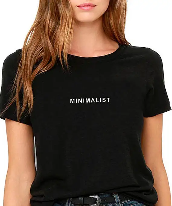 Skuggnas Minimalist Tumblr T-Shirt Gift for Her Simple Life Mom Live Simply TShirt Minimalism Aesthetic Cotton Tops tee shirts | Женская
