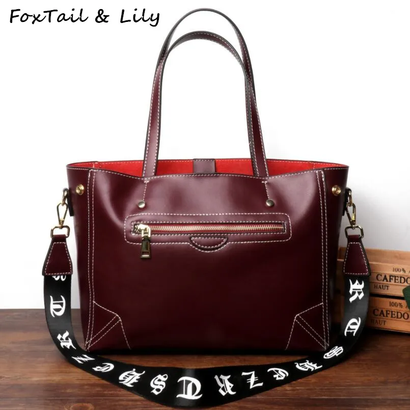 Роскошные Брендовые женские сумки FoxTail & Lily из натуральной кожи вместительная