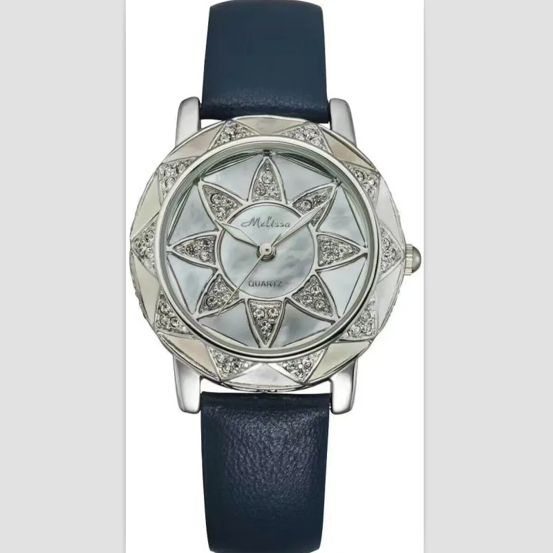 Melissa Brand New Women Sunflower Watches Luxury Crystals Dress Wrist watch Real Leather Quartz Watch Natural Shell Montre Femme
Melissa Brand New Women Sunflower Watches Luxury Crystals Dress Wrist watch Real Leather Quartz Watch Natural Shell Montre Femme