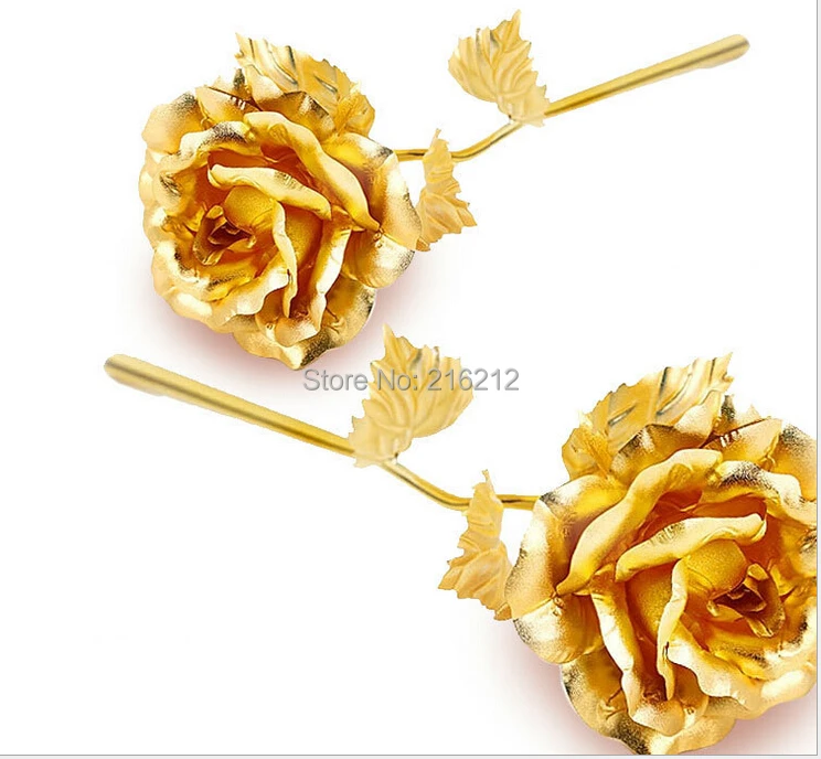 

4 шт. свадебный подарок ко Дню Святого Валентина 24k Золотая Роза любовника цветок 25 см длина