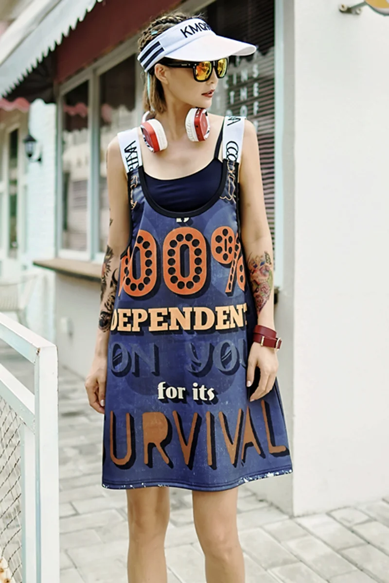 Long section vest skirt hip hop explosion women's dress summer strap dress letter print back tide tide women's clothing
Long section vest skirt hip hop explosion women's dress summer strap dress letter print back tide tide women's clothing