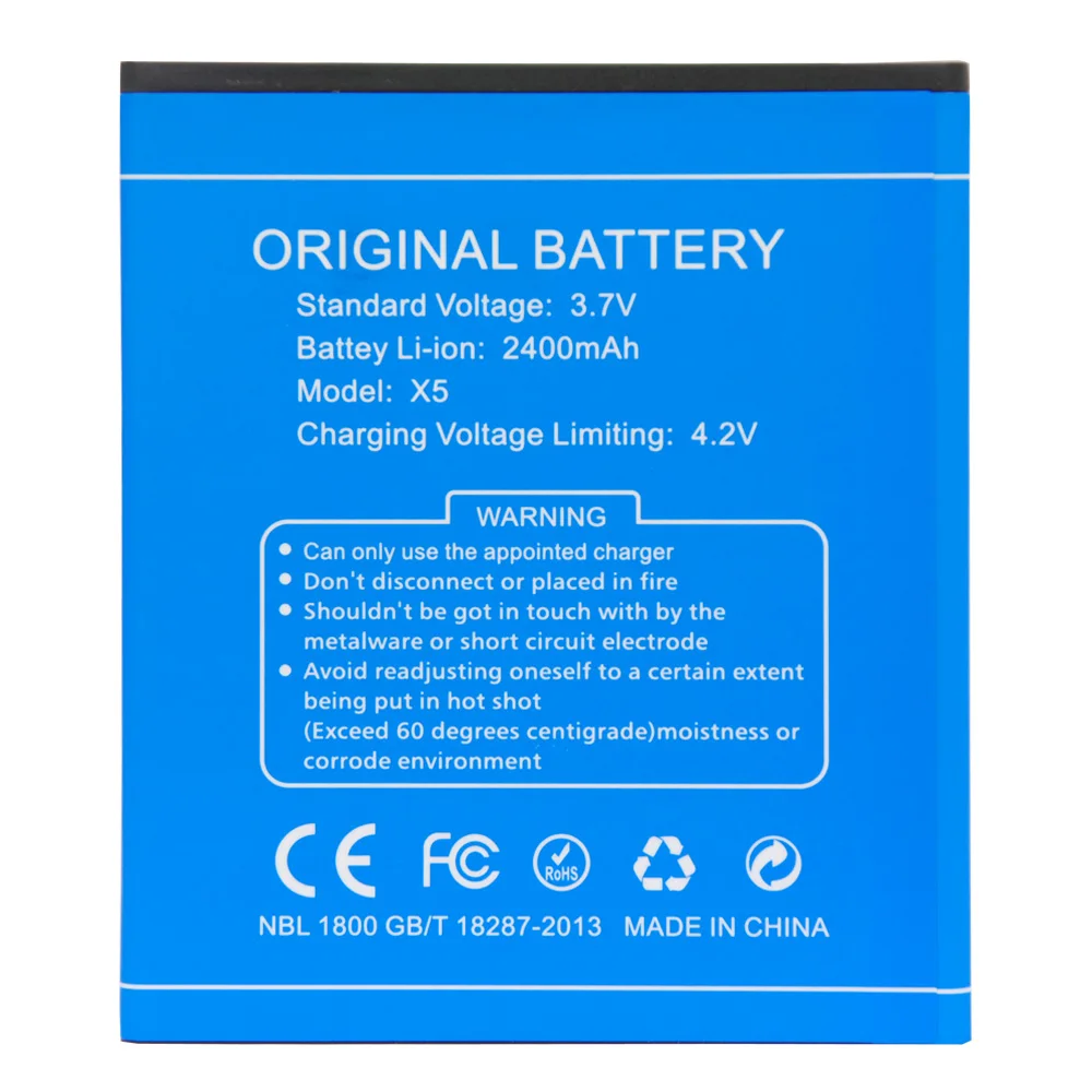 Original Battery for DOOGEE X5/X5 Pro 2400mAh Battery for DOOGEE X5/x5 Pro Smartphone Replacement
Original Battery for DOOGEE X5/X5 Pro 2400mAh Battery for DOOGEE X5/x5 Pro Smartphone Replacement