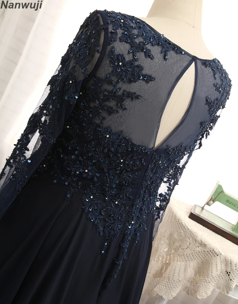 Plus Size High collar Muslim Evening Dress With Long Sleeve Navy blue Colour closed Back Chiffon Cheap Prom Dress Formal Gown
Plus Size High collar Muslim Evening Dress With Long Sleeve Navy blue Colour closed Back Chiffon Cheap Prom Dress Formal Gown