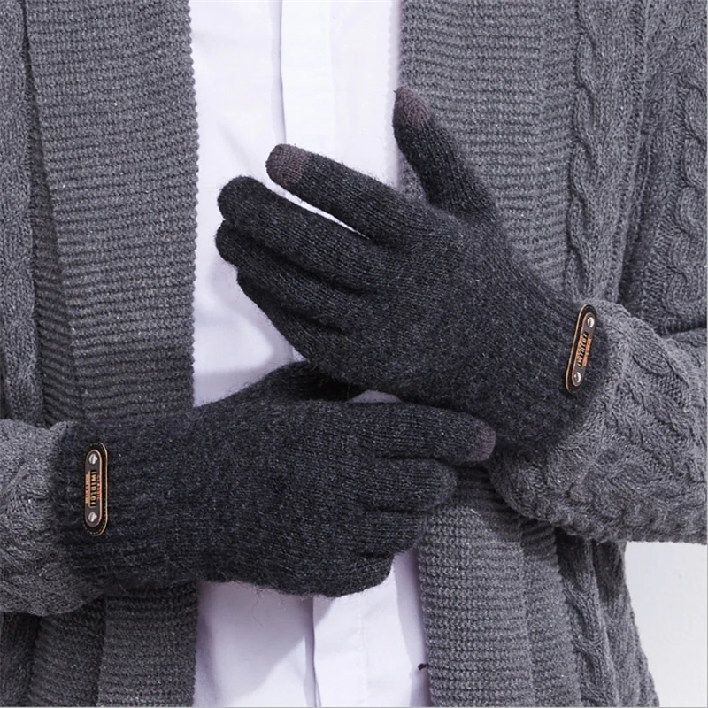 2020 Winter Glove Warm Touch Screen Kniting Male Thick Cow Plush Full Finger Outdoor Ride Mittens New Year Boyfriend Gift
2020 Winter Glove Warm Touch Screen Kniting Male Thick Cow Plush Full Finger Outdoor Ride Mittens New Year Boyfriend Gift