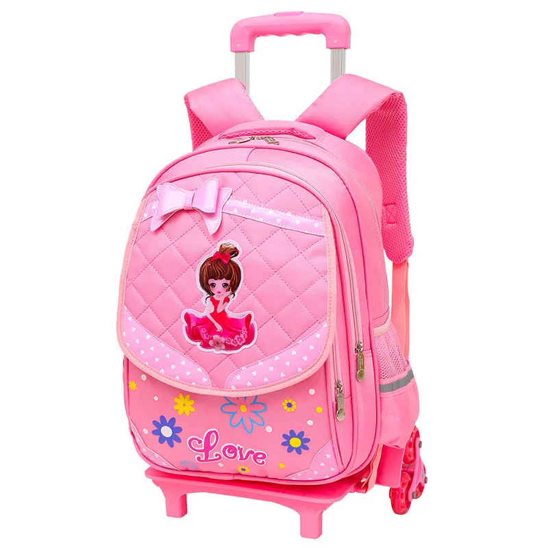 2019 водостойкая рюкзак для тележки девочек детская школьная сумка колеса