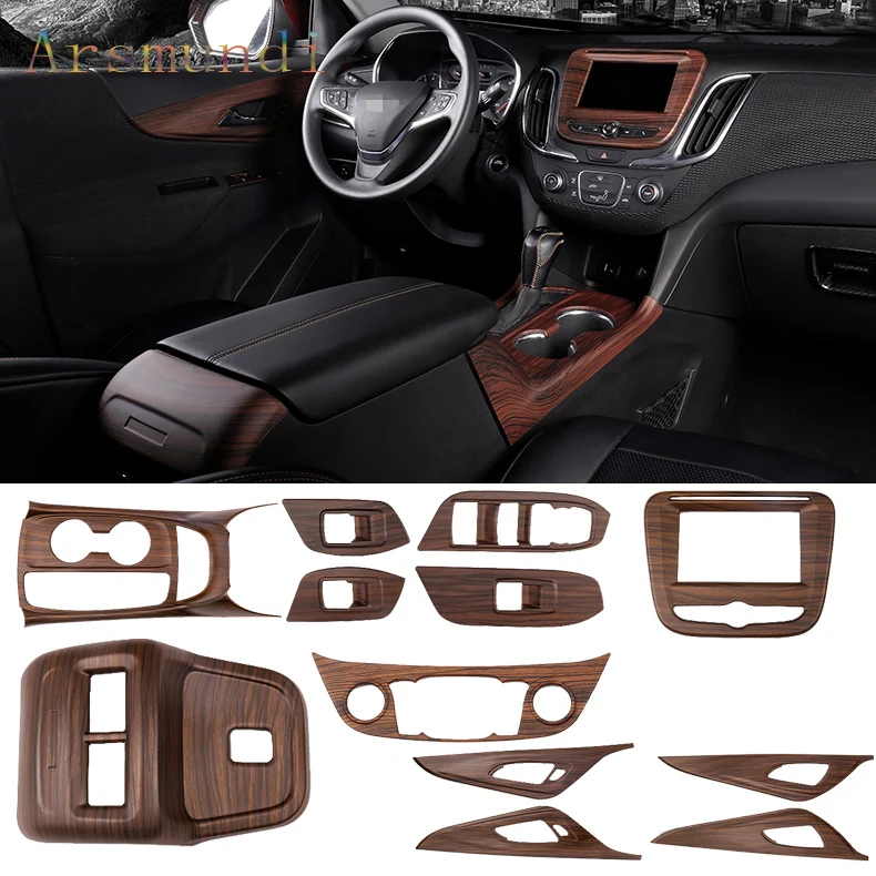 Для Chevrolet Equinox 2018 деревянная текстура орехового дерева 3D интерьерная панель