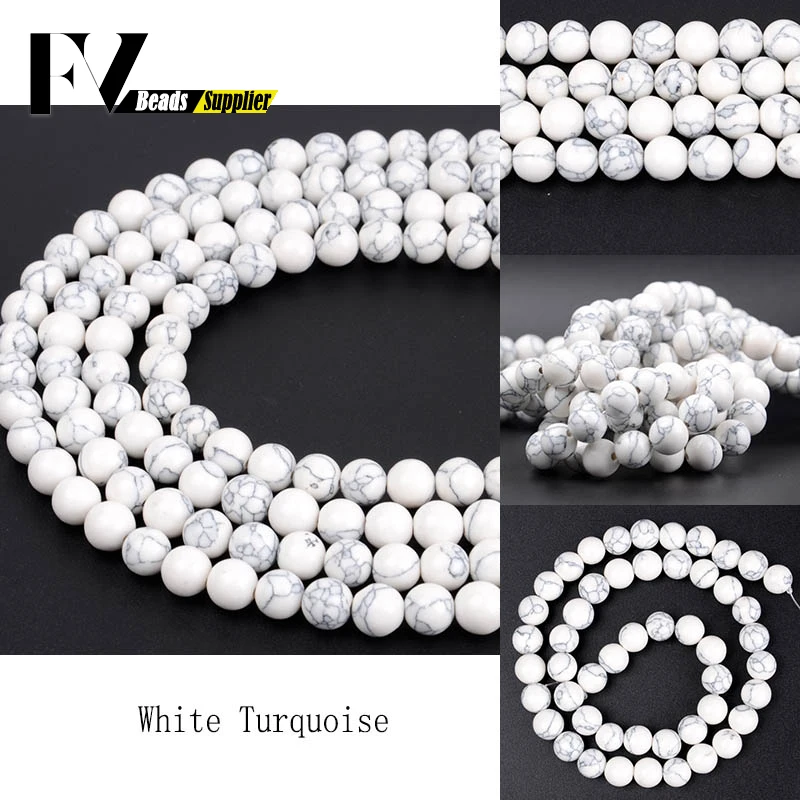 4mm-12mm Synthesis White Turquoises Howlite Stone Round Beads for Jewelry Making Bracelets Necklaces Needlework Accessories 15"
4mm-12mm Synthesis White Turquoises Howlite Stone Round Beads for Jewelry Making Bracelets Necklaces Needlework Accessories 15"