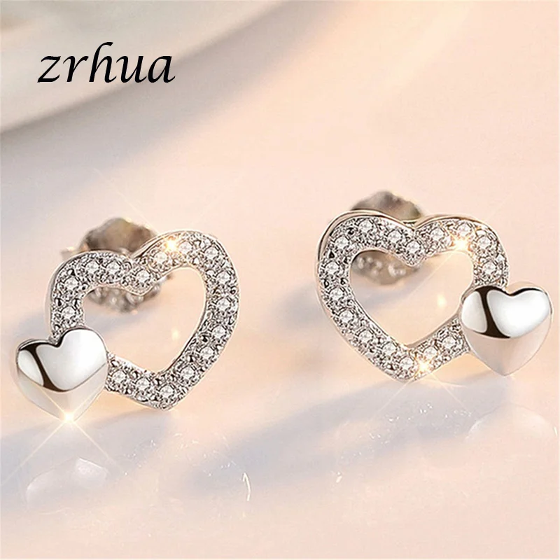 ZRHUA High-End 925 Sterling Silver Double Heart Exquisite Fashion Simple Stud Earrings For Women Hollow Jewelry Brincos
ZRHUA High-End 925 Sterling Silver Double Heart Exquisite Fashion Simple Stud Earrings For Women Hollow Jewelry Brincos