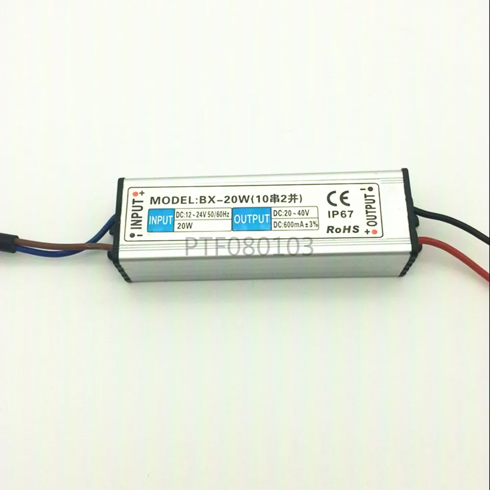 DC 12-24V 20w waterproof LED Driver Waterproof IP67 Output DC 20-40V 600 mA Power Supply For LED light
DC 12-24V 20w waterproof LED Driver Waterproof IP67 Output DC 20-40V 600 mA Power Supply For LED light