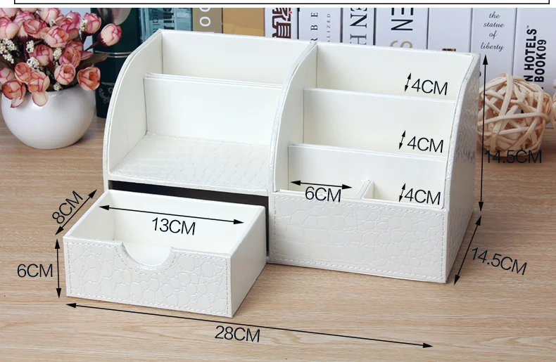 European Style Jewelry Storage Box Multi functional Holder PU Leather Remote Controller Storage Box Desk Organizer
European Style Jewelry Storage Box Multi functional Holder PU Leather Remote Controller Storage Box Desk Organizer