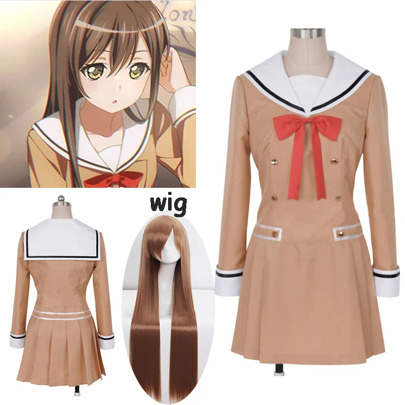 Japanese Anime BanG Dream OYAMA Kasumi HANAZONO Cosplay Costume Girls High School Uniform Halloween Carnival Outfit set and wigs
Japanese Anime BanG Dream OYAMA Kasumi HANAZONO Cosplay Costume Girls High School Uniform Halloween Carnival Outfit set and wigs