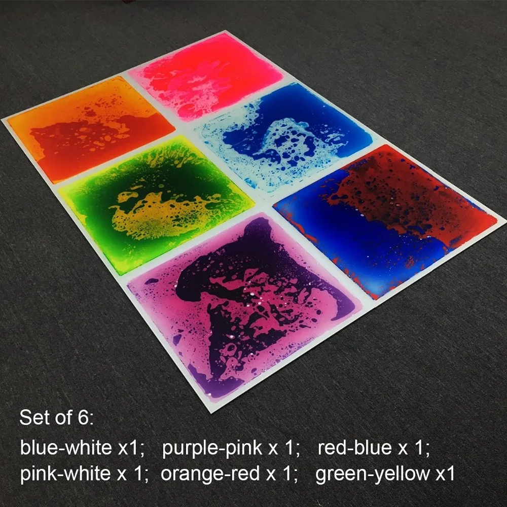 

6 разноцветных фотоэлементов 19,7x19,7 дюймов, напольная плитка для украшения ночного клуба, 6 штук, напольная плитка 16 кв. футов