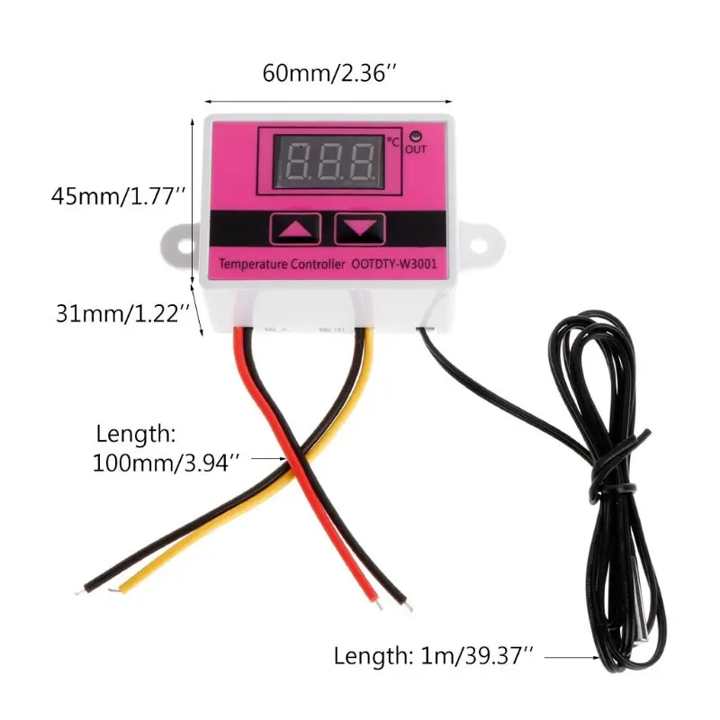 W3001 AC 110V-220V Temperature Controller Thermostat Switch Digital LED Display 2019
W3001 AC 110V-220V Temperature Controller Thermostat Switch Digital LED Display 2019