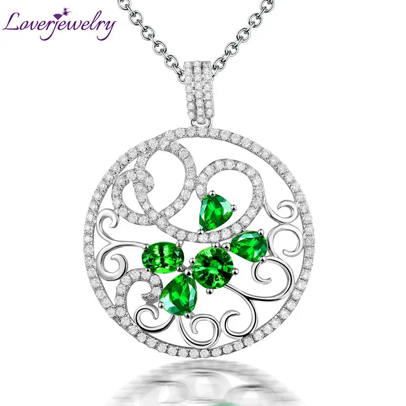LOVERJEWELRY Pendants Vintage Solid 18Kt/AU750 White Gold Diamonds Tsavorite Gemstones Necklace Pendants For Women Jewelry Gift
LOVERJEWELRY Pendants Vintage Solid 18Kt/AU750 White Gold Diamonds Tsavorite Gemstones Necklace Pendants For Women Jewelry Gift