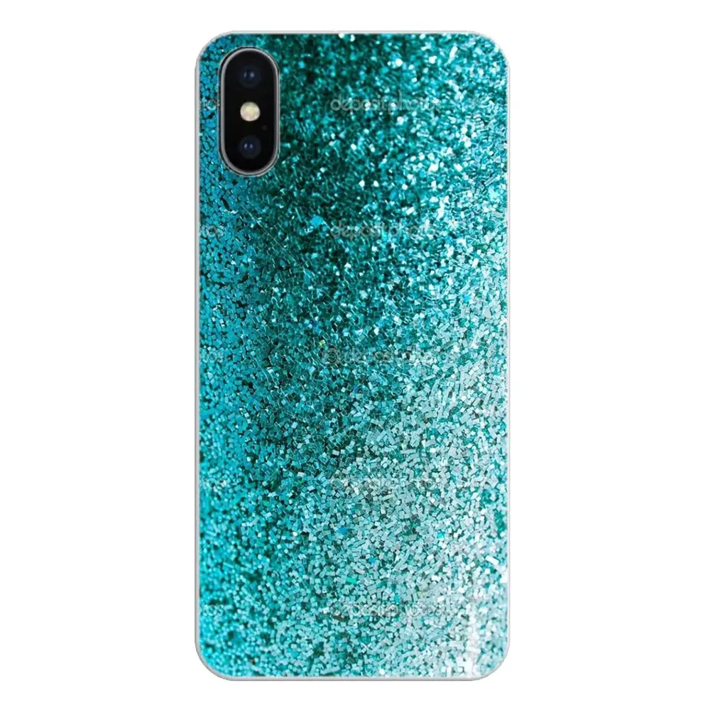 Soft Transparent Covers Aqua Silver Green Mint Glitter Art Print For Xiaomi Redmi 4X S2 3S Note 3 4 5 6 6A Por Pocophone F1 Mi |