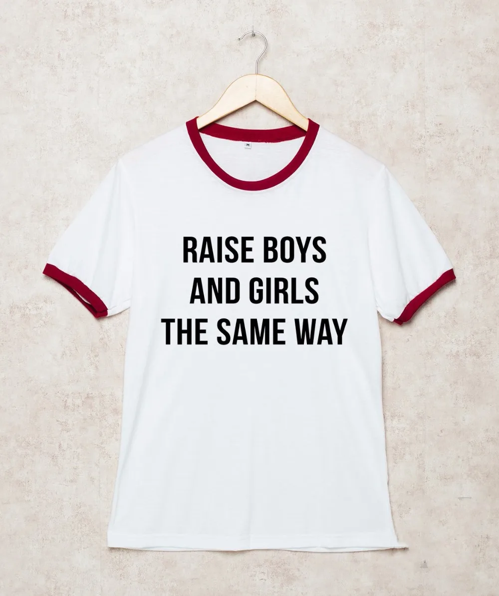 Raise Boys and Girls the Same Way Shirts Ringer T Shirt Equal Tshirt White t shirt feminist ringer t shirt casual tops tees
Raise Boys and Girls the Same Way Shirts Ringer T Shirt Equal Tshirt White t shirt feminist ringer t shirt casual tops tees