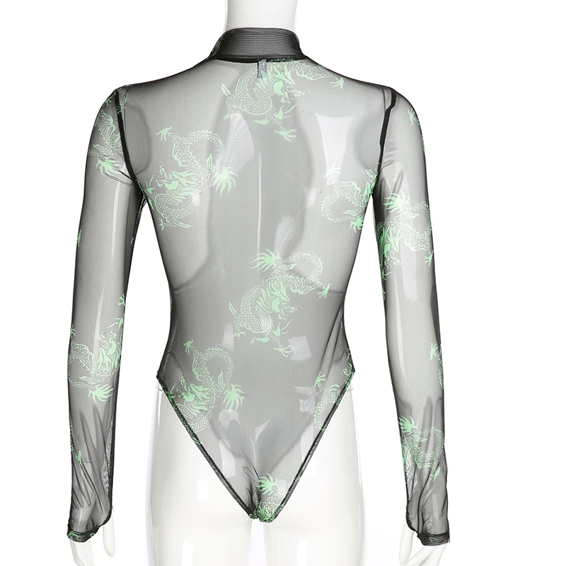 Weekeep Sexy Mesh Perspective Long Sleeve Bodysuit Women Summer Bodycon Dragon Print Streetwear Bodysuits Women 2019 Rompers
Weekeep Sexy Mesh Perspective Long Sleeve Bodysuit Women Summer Bodycon Dragon Print Streetwear Bodysuits Women 2019 Rompers