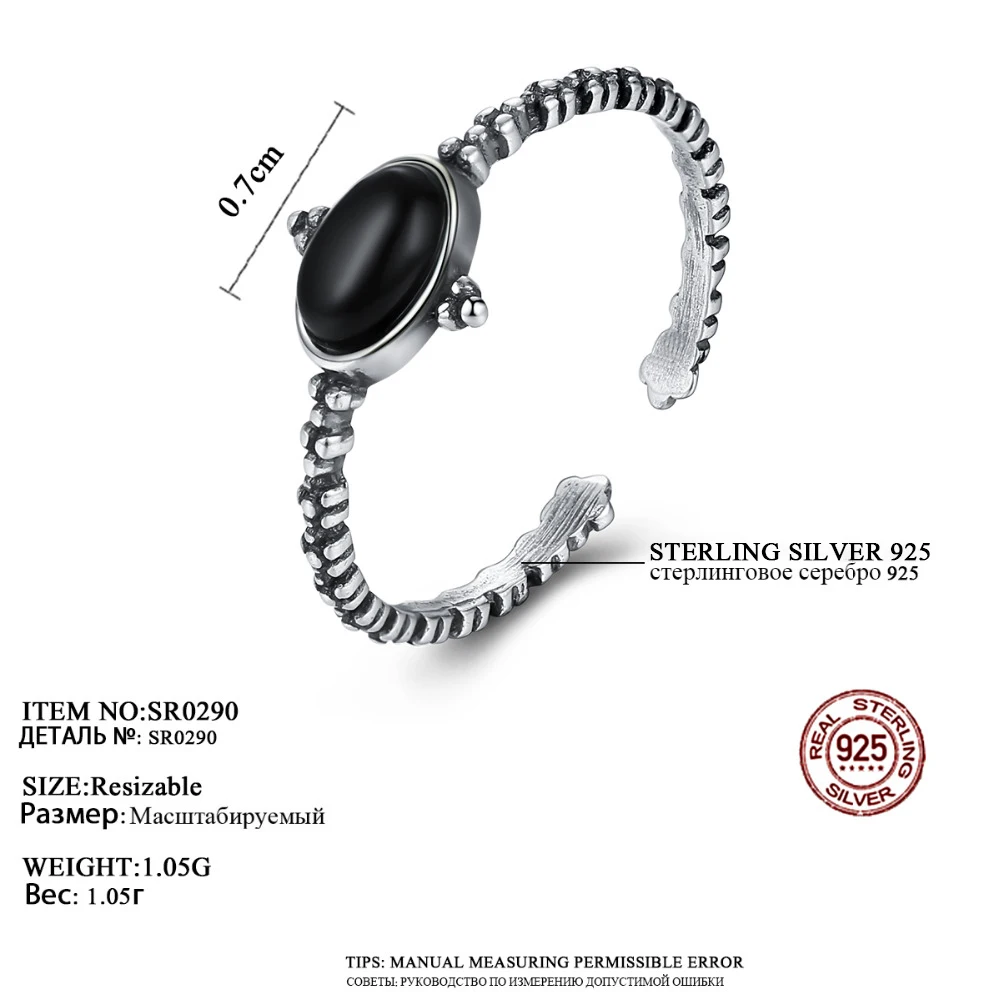 CZCITY Fascinating Sterling Silver 925 Open Rings for Women Created Obsidian Fashion Wedding Ring Fine Jewelry Halloween Gifts
CZCITY Fascinating Sterling Silver 925 Open Rings for Women Created Obsidian Fashion Wedding Ring Fine Jewelry Halloween Gifts