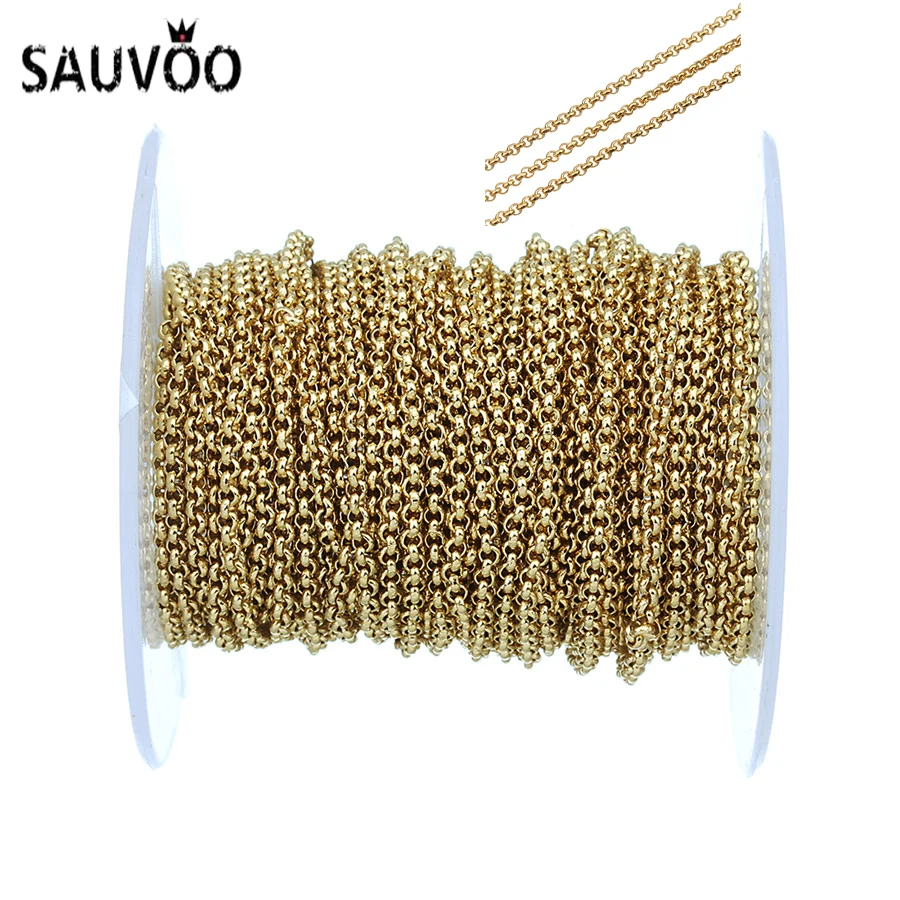 SAUVOO 10Yard/lot 2mm Stainless Steel Chains Necklace Bulk Metal O Open Link Chain For Jewelry Making Diy Bracelet Necklace
SAUVOO 10Yard/lot 2mm Stainless Steel Chains Necklace Bulk Metal O Open Link Chain For Jewelry Making Diy Bracelet Necklace