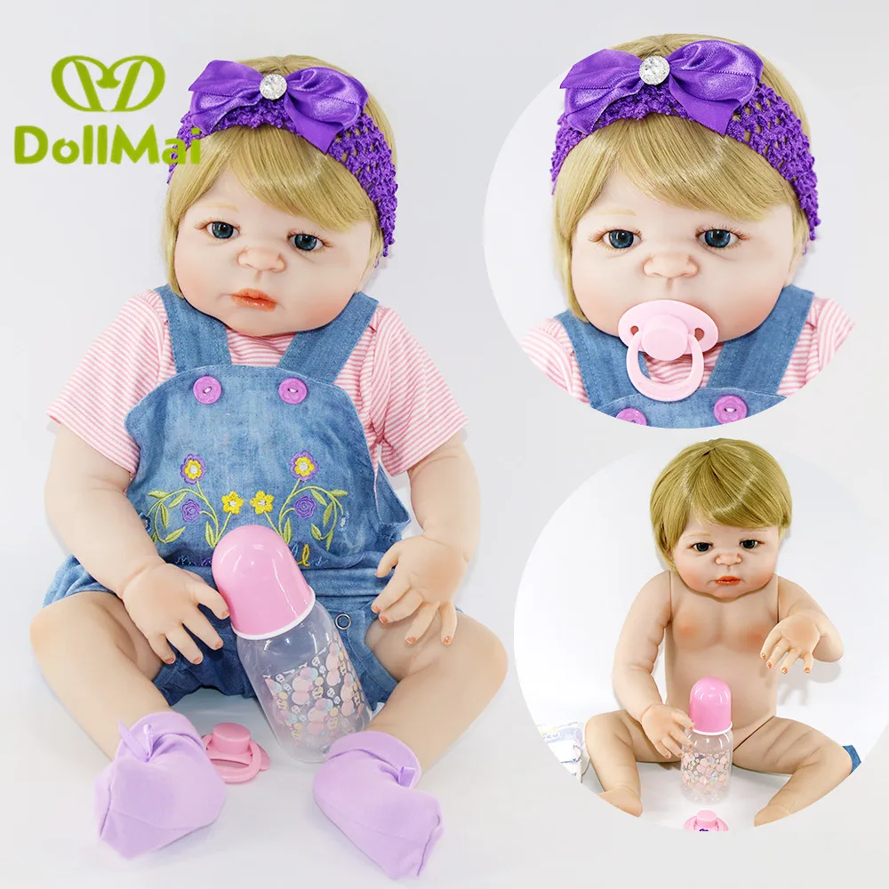 Full silicone reborn baby girl doll toys gift 23"57cm realista Bebes reborn corpo de silicone inteiro
Full silicone reborn baby girl doll toys gift 23"57cm realista Bebes reborn corpo de silicone inteiro
