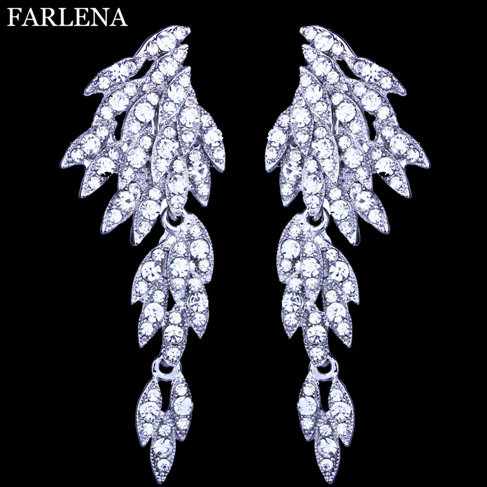 Hot Sale Feather Shape Crystal Rhinestones Drop Earrings Women Wedding Party Earrings Long
Hot Sale Feather Shape Crystal Rhinestones Drop Earrings Women Wedding Party Earrings Long