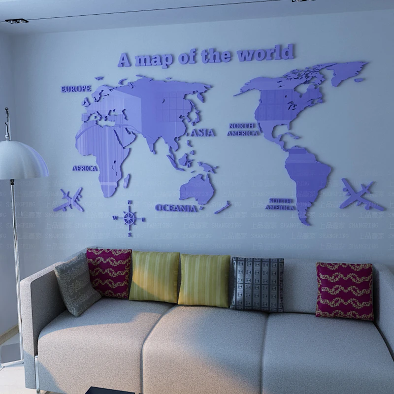 New Large Size 3d Map of World Wall Sticker Living Room Decorations Diy Removable Home Wall Decals Papel De Parede Para Quarto
New Large Size 3d Map of World Wall Sticker Living Room Decorations Diy Removable Home Wall Decals Papel De Parede Para Quarto