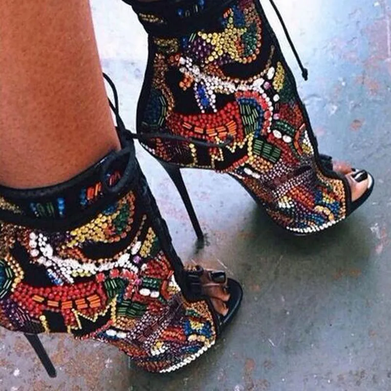 Hot Fashion Sexy Mixed Colors Crystal Flock Mid-Calf Shoes Lace-Up Peep Toe Thin Heels Sandals Cross-tied Big Size Women Boot
Hot Fashion Sexy Mixed Colors Crystal Flock Mid-Calf Shoes Lace-Up Peep Toe Thin Heels Sandals Cross-tied Big Size Women Boot