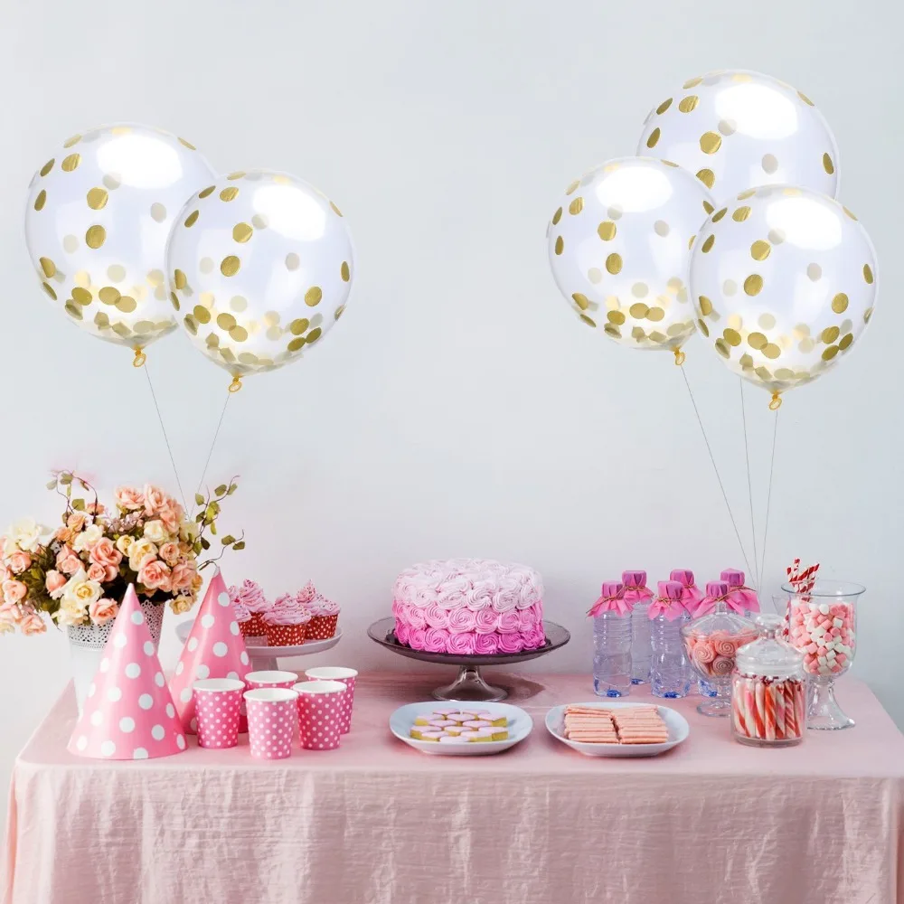 HUADODO 5pcs 12inch Confetti Balloons Clear Latex Air Balloon for Wedding Decoration Happy Birthday Baby Shower Party Supplies
HUADODO 5pcs 12inch Confetti Balloons Clear Latex Air Balloon for Wedding Decoration Happy Birthday Baby Shower Party Supplies