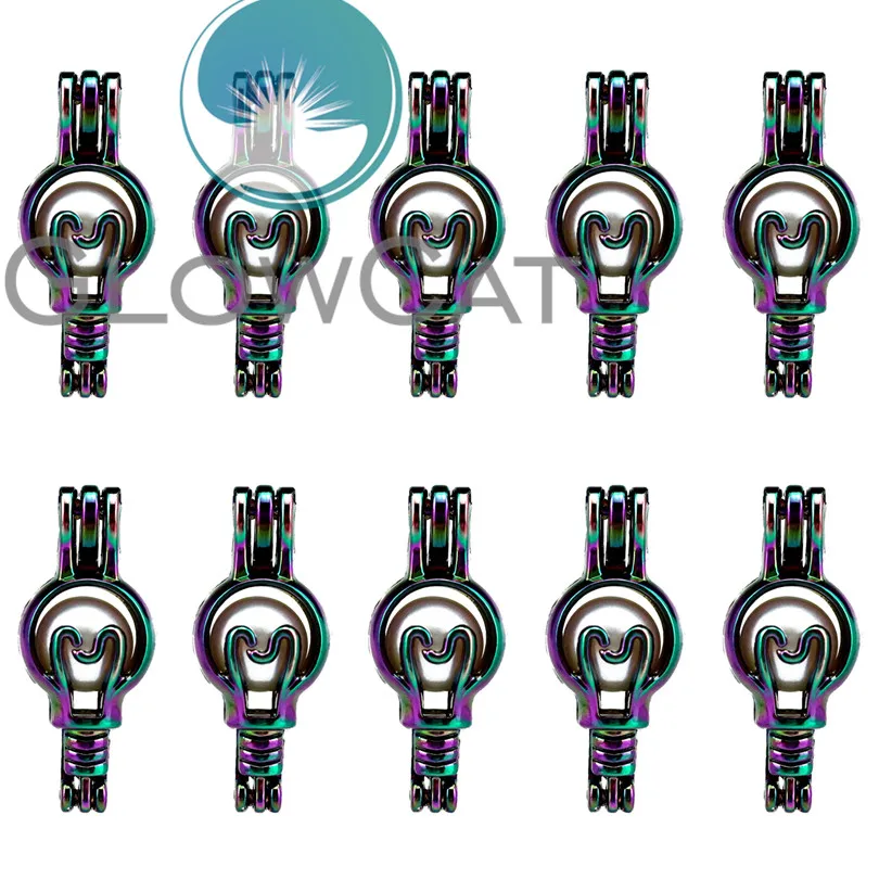 GLOWCAT 10x C614 Rainbow Colors Light Bulb Beads Cage Jewelry Making Perfume Essential Oil Diffuser Pearl Cage Locket Pendant
GLOWCAT 10x C614 Rainbow Colors Light Bulb Beads Cage Jewelry Making Perfume Essential Oil Diffuser Pearl Cage Locket Pendant